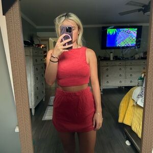 Red pacsun terry cloth set